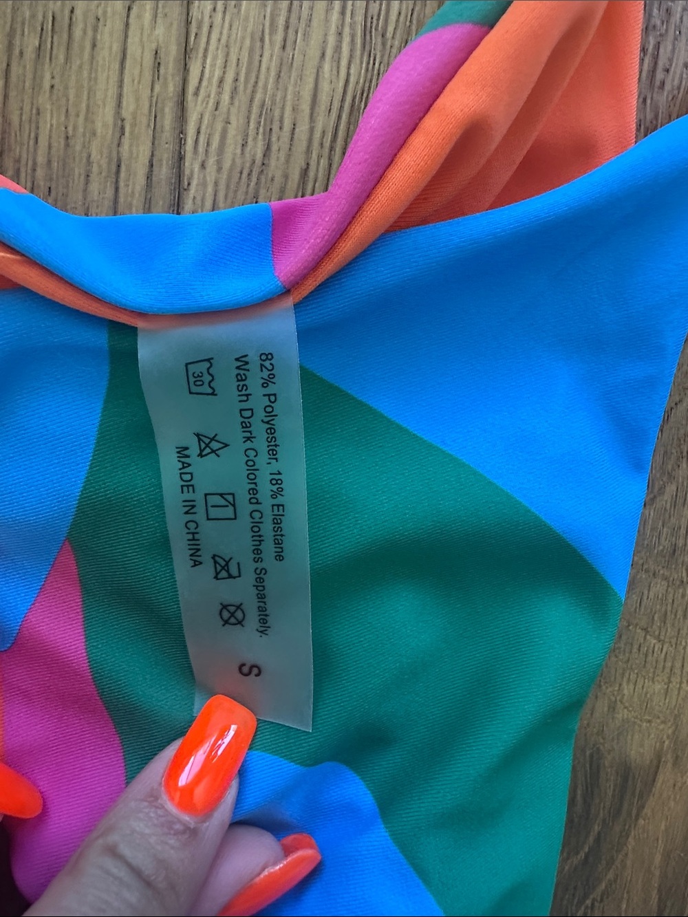 Colorful Abstract Triangle Bikini Set - Orange Multi - Picture 3 of 5